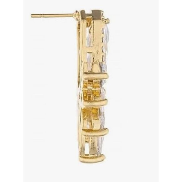 Ettika Women's 18k Gold Plated Cubic Zirconia Shine Crystal Stud Earrings NWT - Picture 3 of 6